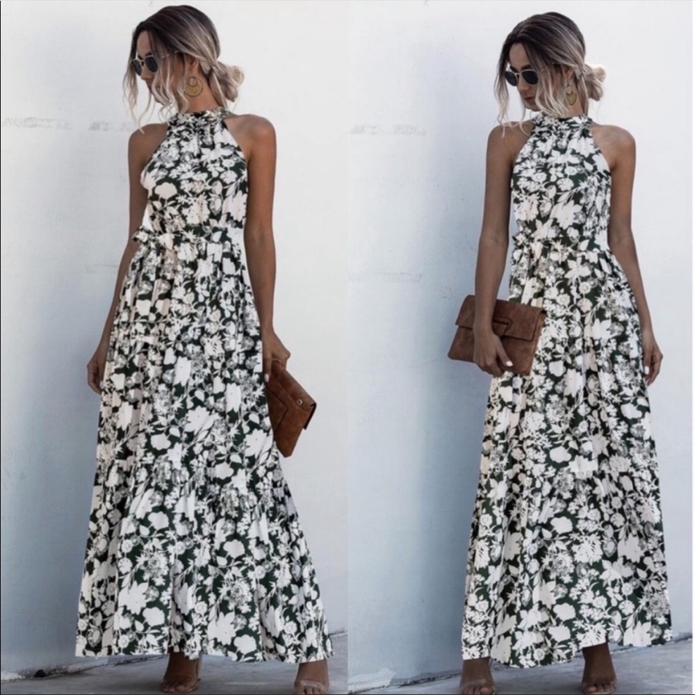Boho floral halter maxi dress - Picture 5 of 10